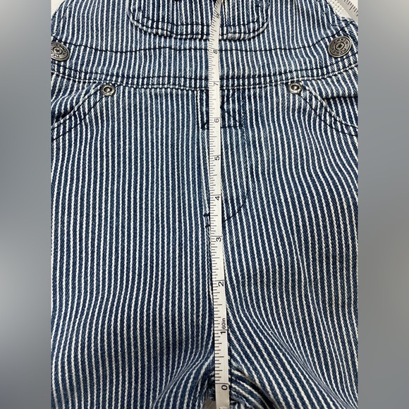 Lakin McKey by KEY Baby Overalls 9M Blue White Railroad Stripe Denim - Picture 12 of 13